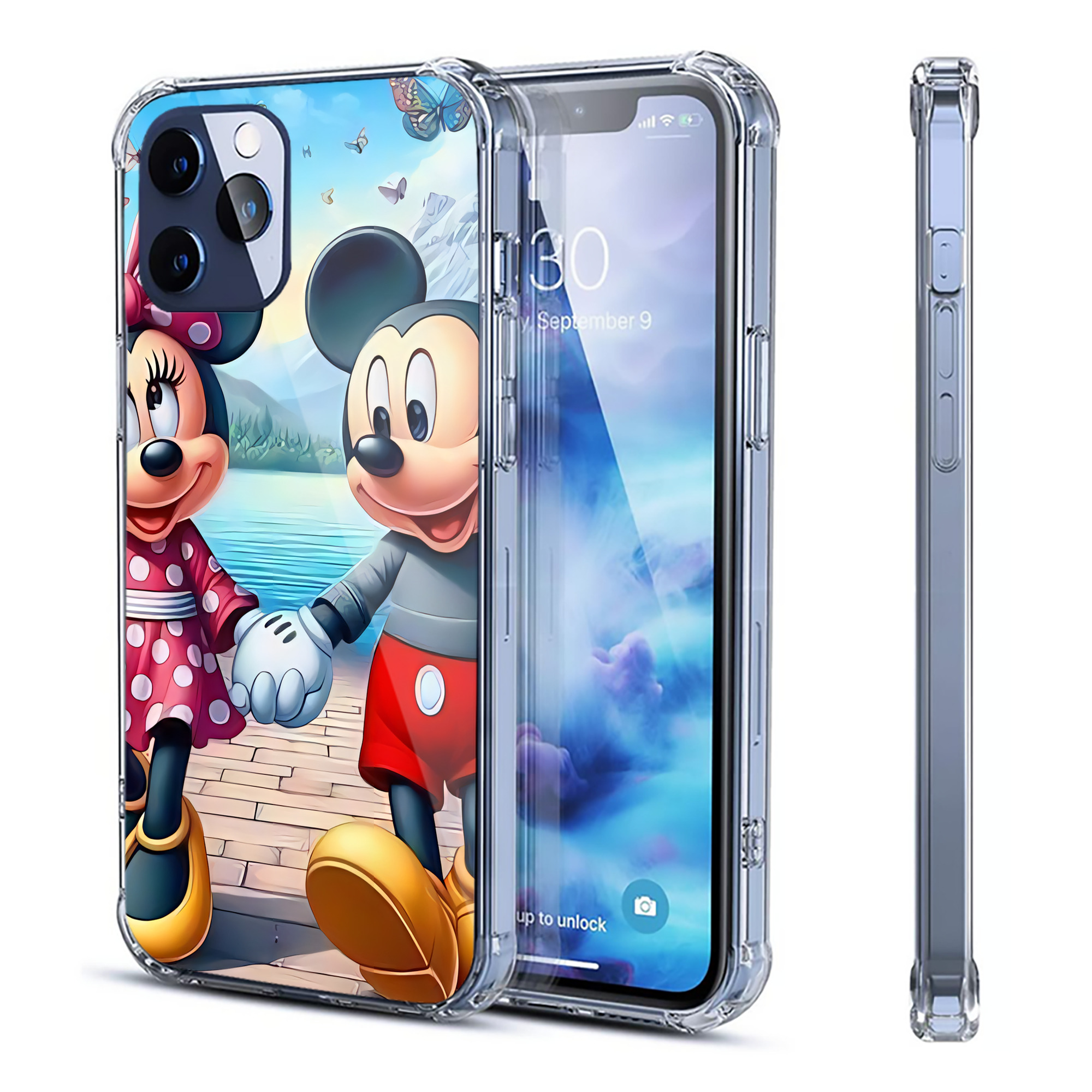 ミッキーマウス Mickey Mouse 【iPhone 12シリーズ対応】透明スマホケース（クリアソフトケース）